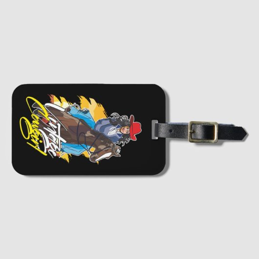 Étiquette À Bagage Classique vintage Rodéo Girl (Devant Horizontal)