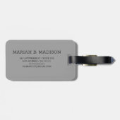 Étiquette À Bagage Classy Elegant Traveler Gold Metal Nom monogramme (Dos horizontal)