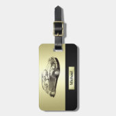 Étiquette À Bagage Classy Vieux véhicule or (Devant Vertical)