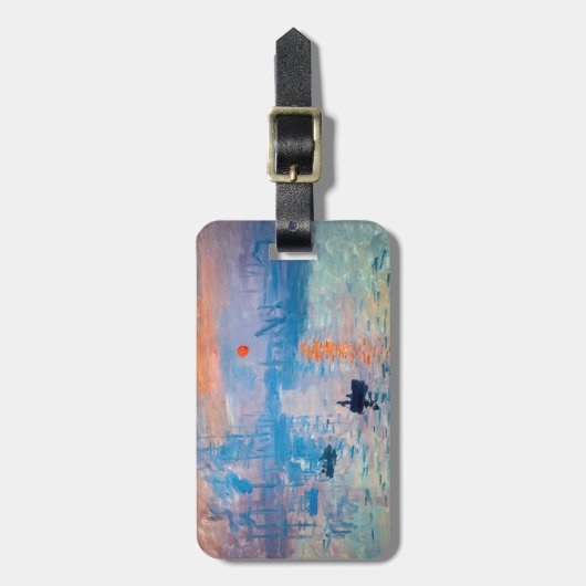 Étiquette À Bagage Claude Monet - Impression, lever de soleil (Devant Vertical)