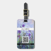 Étiquette À Bagage Claude Monet - Lilac Irises - Code QR (Devant Vertical)