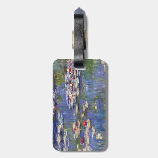 Étiquette À Bagage Claude Monet - Lys d'eau / Nympheas - Code QR (Dos Vertical)