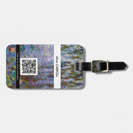 Étiquette À Bagage Claude Monet - Nappes d'eau - Code QR (Devant horizontal)