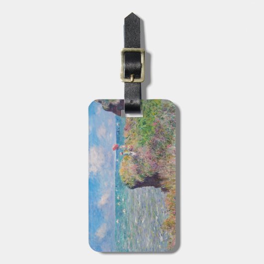 Étiquette À Bagage Claude Monet - Promenade Cliff à Pourville (Devant Vertical)