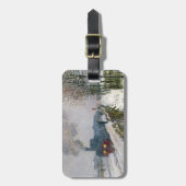 Étiquette À Bagage Claude Monet - Train dans la neige / La Locomotive (Devant Vertical)