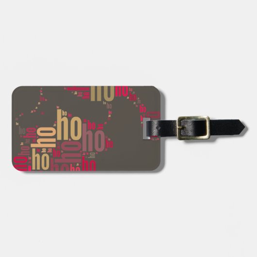 Étiquette À Bagage Claus mot du Père Noël Ho Ho Ho (Devant horizontal)