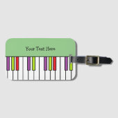 Étiquette À Bagage Clavier Clavier Musique colorée Thème Personnalisé (Devant Horizontal)