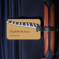 Clavier de piano moderne sur fond or, personnalisé