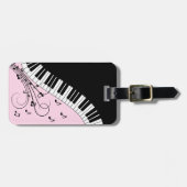 Étiquette À Bagage Clavier de piano noir et blanc Design de musique r (Devant horizontal)