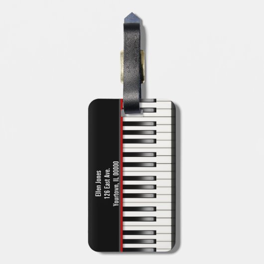 Étiquette À Bagage clavier piano (Dos Vertical)