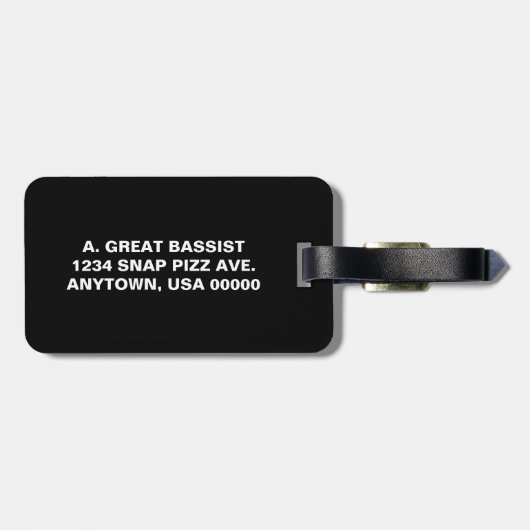 Étiquette À Bagage Clé de basse blanche (Dos horizontal)