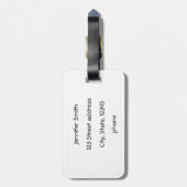 Étiquette À Bagage Clé en fer avec coeur rose brillant (Dos Vertical)