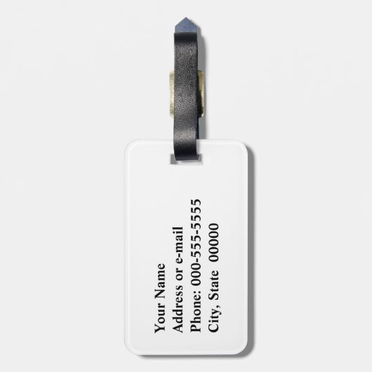 Étiquette À Bagage Clé grecque, noire et blanche (Dos Vertical)