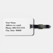 Étiquette À Bagage Clé grecque, noire et blanche (Dos horizontal)