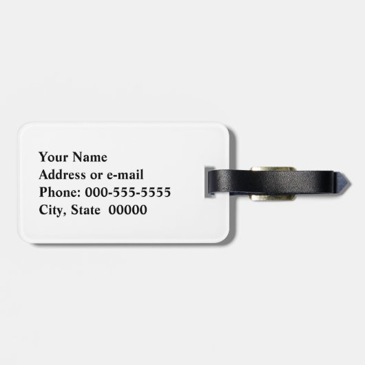 Étiquette À Bagage Clé grecque, noire et blanche (Dos horizontal)