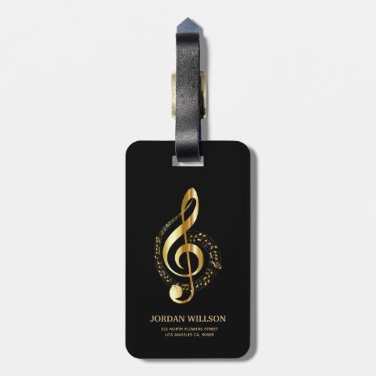 Étiquette À Bagage Clé Or Simple (Dos Vertical)