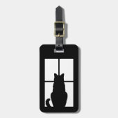 Étiquette À Bagage Clic de chat noir pour customiser l'option de (Devant Vertical)