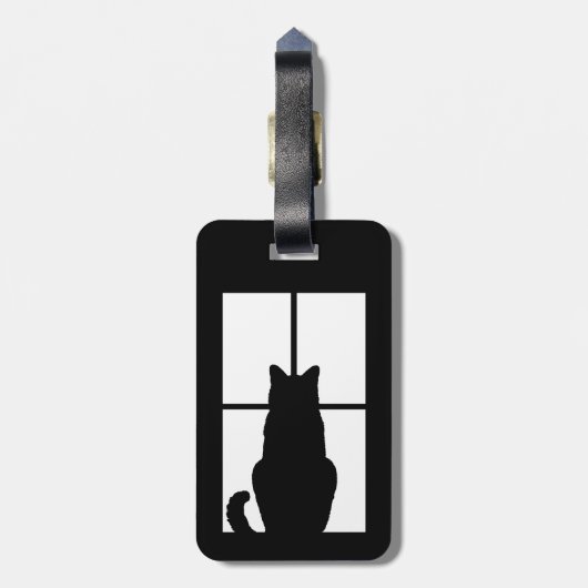 Étiquette À Bagage Clic de chat noir pour customiser l'option de (Dos Vertical)