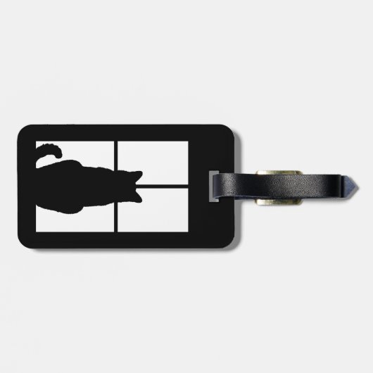 Étiquette À Bagage Clic de chat noir pour customiser l'option de (Dos horizontal)