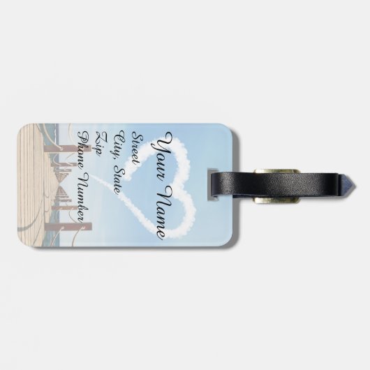 Étiquette À Bagage Cloud en forme de coeur sans fin (Dos horizontal)