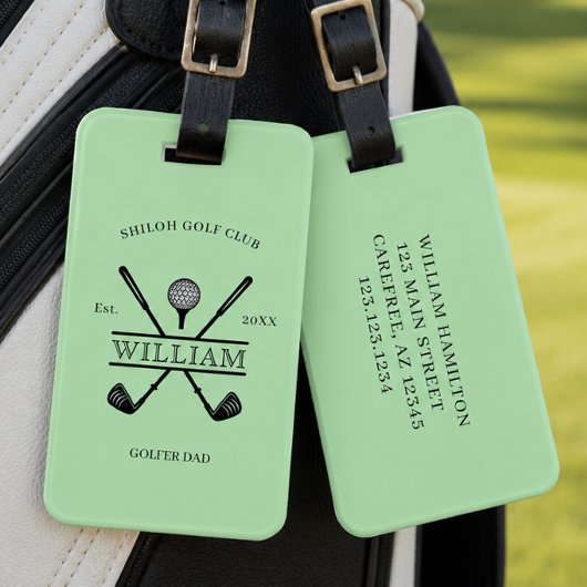 Étiquette À Bagage Club de golfeur croisé