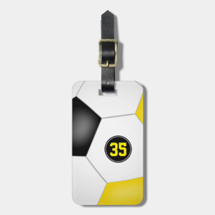 Étiquette À Bagage club d'école d'or noir couleurs sac de football