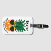 Étiquette À Bagage Club Dinking Personnalisable Ananas Pickleball (Devant Horizontal)