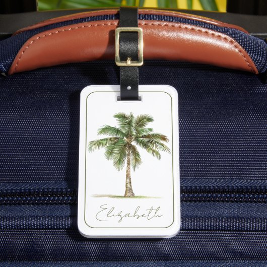 Étiquette À Bagage Coastal Palm Tree Personalized (Insitu Rectoal 2)