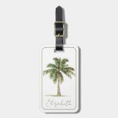 Étiquette À Bagage Coastal Palm Tree Personalized (Devant Vertical)
