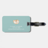 Étiquette À Bagage Coastal Seashell Beach Custom Elegant Travel (Dos horizontal)