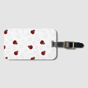 Étiquette À Bagage Coccinelle Rouge Coléoptère Insecte Amoureux Cœurs