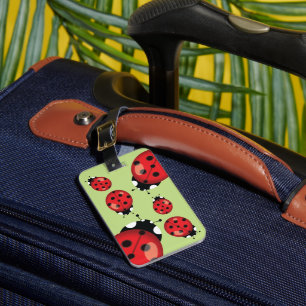 Étiquette À Bagage Coccinelles avec informations de contact personnal