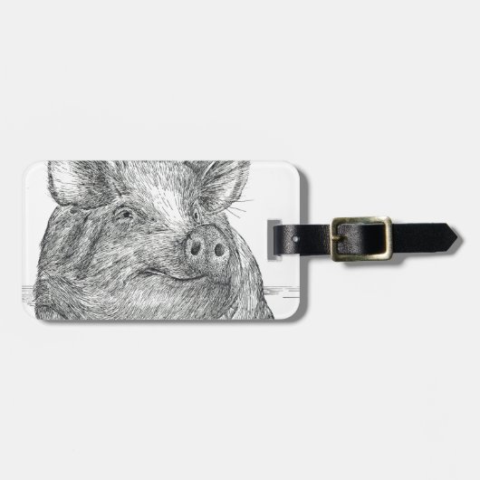 Étiquette À Bagage Cochon (Devant horizontal)