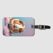 Étiquette À Bagage Cochon De Guinée Mignonne Avec Gradient Pastel De  (Devant Horizontal)