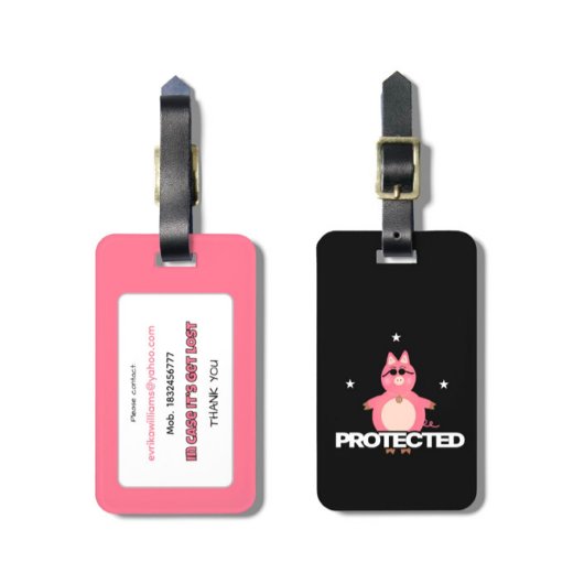 Étiquette À Bagage Cochon rose