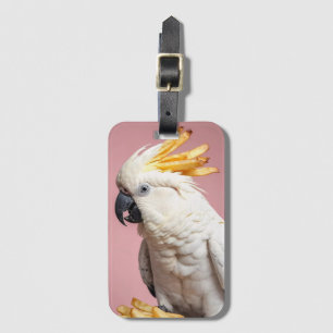 Étiquette À Bagage Cockatoo Drôle Avec Crest Fries Français
