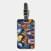 Étiquette À Bagage Cocker Chiens espagnols Citrouille Halloween Funny (Devant Vertical)