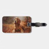 Étiquette À Bagage Cocker Spaniel à l'automne Feuilles automne Inspir (Dos horizontal)