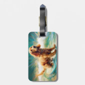 Étiquette À Bagage Cocker Spaniel Beach Surf Peinture (Dos Vertical)