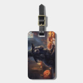 Étiquette À Bagage Cocker Spaniel Citrouilles Halloween Épouvantable (Devant Vertical)