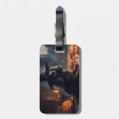 Étiquette À Bagage Cocker Spaniel Citrouilles Halloween Épouvantable (Dos Vertical)