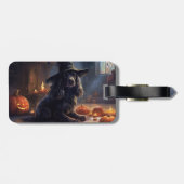 Étiquette À Bagage Cocker Spaniel Citrouilles Halloween Épouvantable (Dos horizontal)