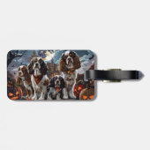 Étiquette À Bagage Cocker Spaniel Halloween Éffrayant (Dos horizontal)