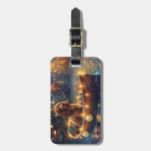 Étiquette À Bagage Cocker Spaniel Noël Festive Voyage (Devant Vertical)