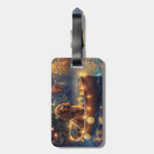 Étiquette À Bagage Cocker Spaniel Noël Festive Voyage (Dos Vertical)