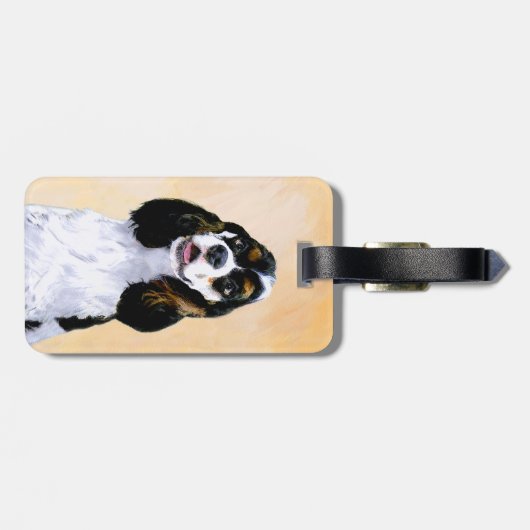 Étiquette À Bagage Cocker Spaniel (Parti) Peinture - Art original de (Dos horizontal)