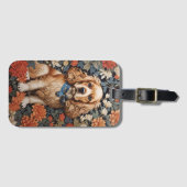 Étiquette À Bagage Cocker Spaniel William Morris Inspiré Floral (Devant Horizontal)