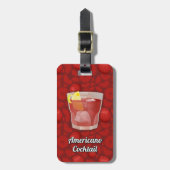 Étiquette À Bagage Cocktail Americano (Devant Vertical)