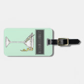 Étiquette À Bagage Cocktail olive de Martini d'aquarelle peinte à la (Devant horizontal)