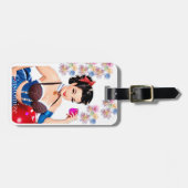 Étiquette À Bagage Cocktail Party Girl Thunder_Cove (Devant horizontal)